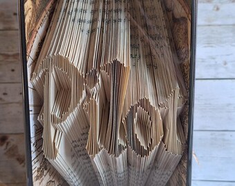 Handmade Pilot Book Fold Art - Aviation Gift