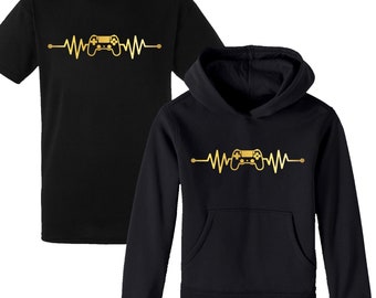 Kontroler Ps4 Heartbeat / Koszulka / Koszulka bez rękawów / Bluza z kapturem / Koszulka dla graczy / Sweter z konsolą dla dzieci Pad do gier Pulse Pad Gracz na całe życie