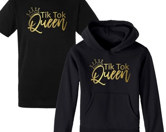 Koszulka Tik Tok Queen, Miłośnik Tik Tok, TikTok, Prezent dla Miłośnika Tik Tok, Podaruj jej Jej, Koszulka Queen, Sławny Tik Tok, Kwarantanna i Tik Tok