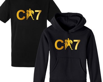 Nowa inspirowana piłką nożną Ronaldo CR7 bluza z kapturem/koszulka z nadrukiem piłkarskim sweter Christiano Celebration Ronaldo Tee chłopcy dziewczęta prezent 3-13 lat