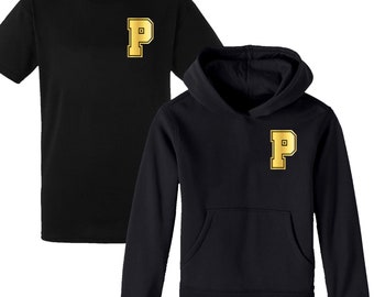 PERSONALIZOWANY dziecięcy T-shirt z inicjałem, monogramem, prosty, z kapturem, spersonalizowany prezent