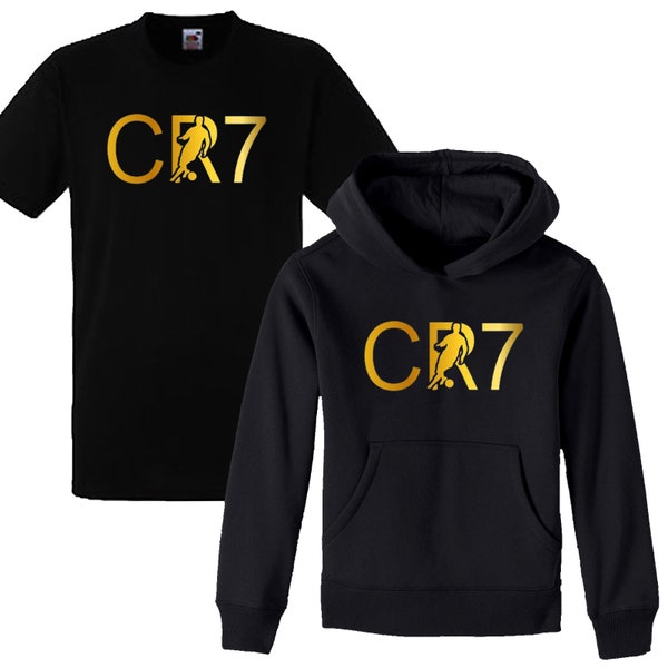 Kinder Ronalo CR7 inspiriert vereint Hoodie / T-Shirt Hoody Footy Merch Pullover Christiano Ronalo T-Shirt Jungen Mädchen Geschenk Fußball Top T-Shirt 3-13 Jahre