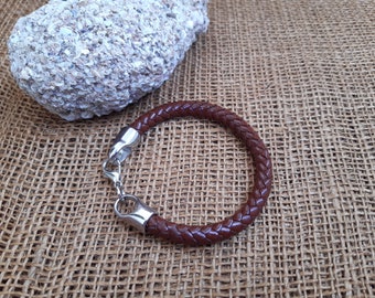 Braided leather bracelet (М65), Armreif, Pulsera, Bracelete, Armband, Braccialetto, Armring