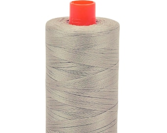 Aurifil Thread 5021 - 50 WT Chalk - Light Warm Gray Grey - Mako Cotton 1 -1422 Yards Spool for sewing, machine quilting, embroidery thread