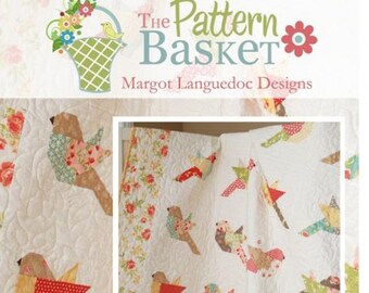 Feathers Quilt Pattern from The Pattern Basket by Margot Languedoc Designs bird quilt piecing pattern with no paper piecing