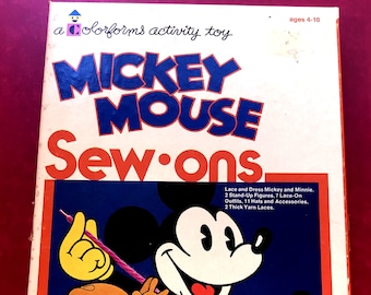 Naaipatronen Mickey Mouse en Minnie Mouse uit de jaren 70