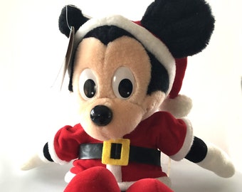 Peluche de Mickey Mouse navideño de Playskool de 1988