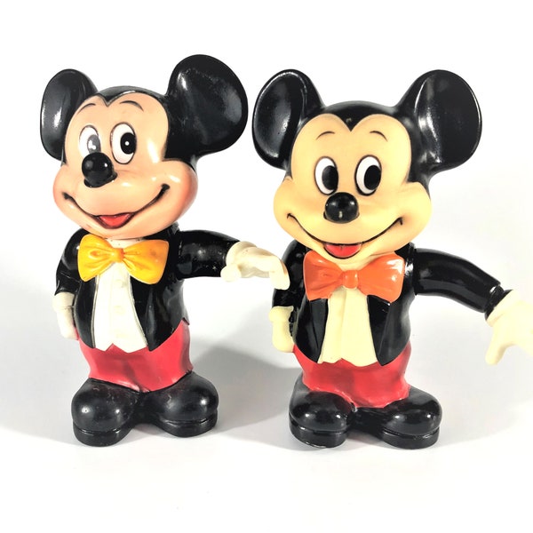 1970s Mickey Mouse Plastic Banks- Set of 2