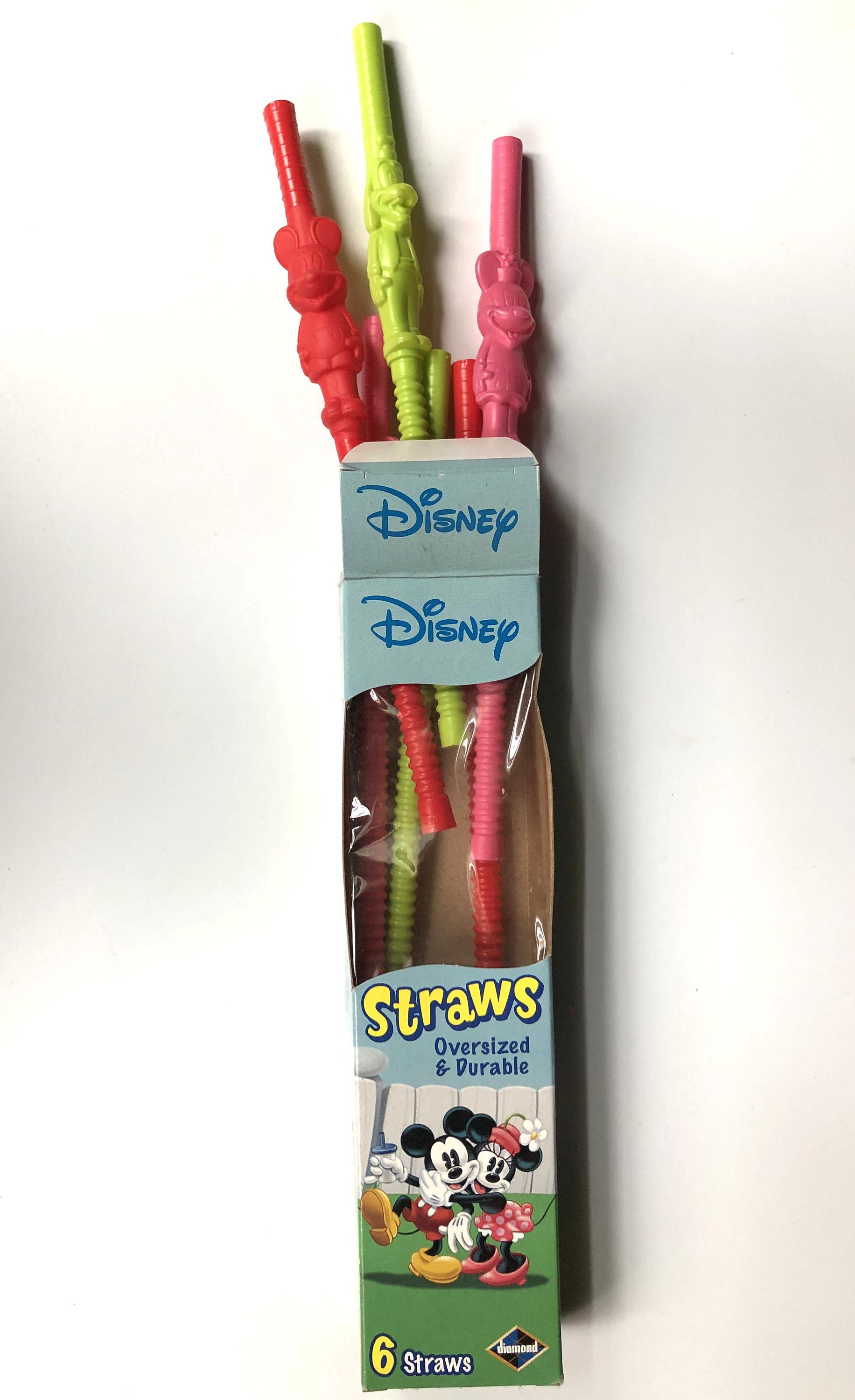 New Disney Reusable Oversized & Durable Straws by Diamond - 6 straws
