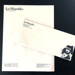 1989 Les Miserable Fantine Company Stationary