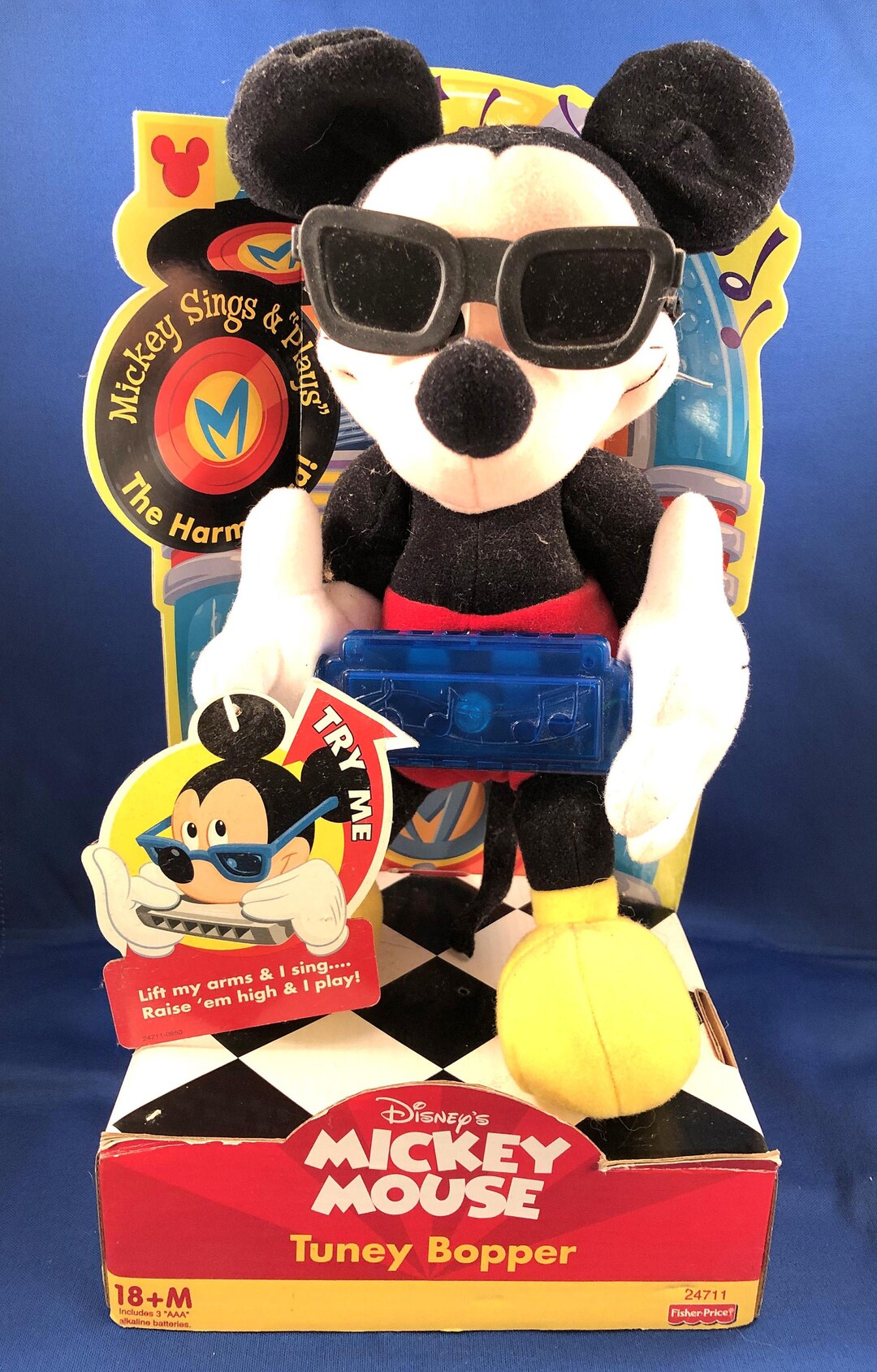 1999年　ミッキー ミニー　ぬいぐるみ　Tuney Bopper 1999 Mickey Mouse Tuney Bopper Doll - Etsy