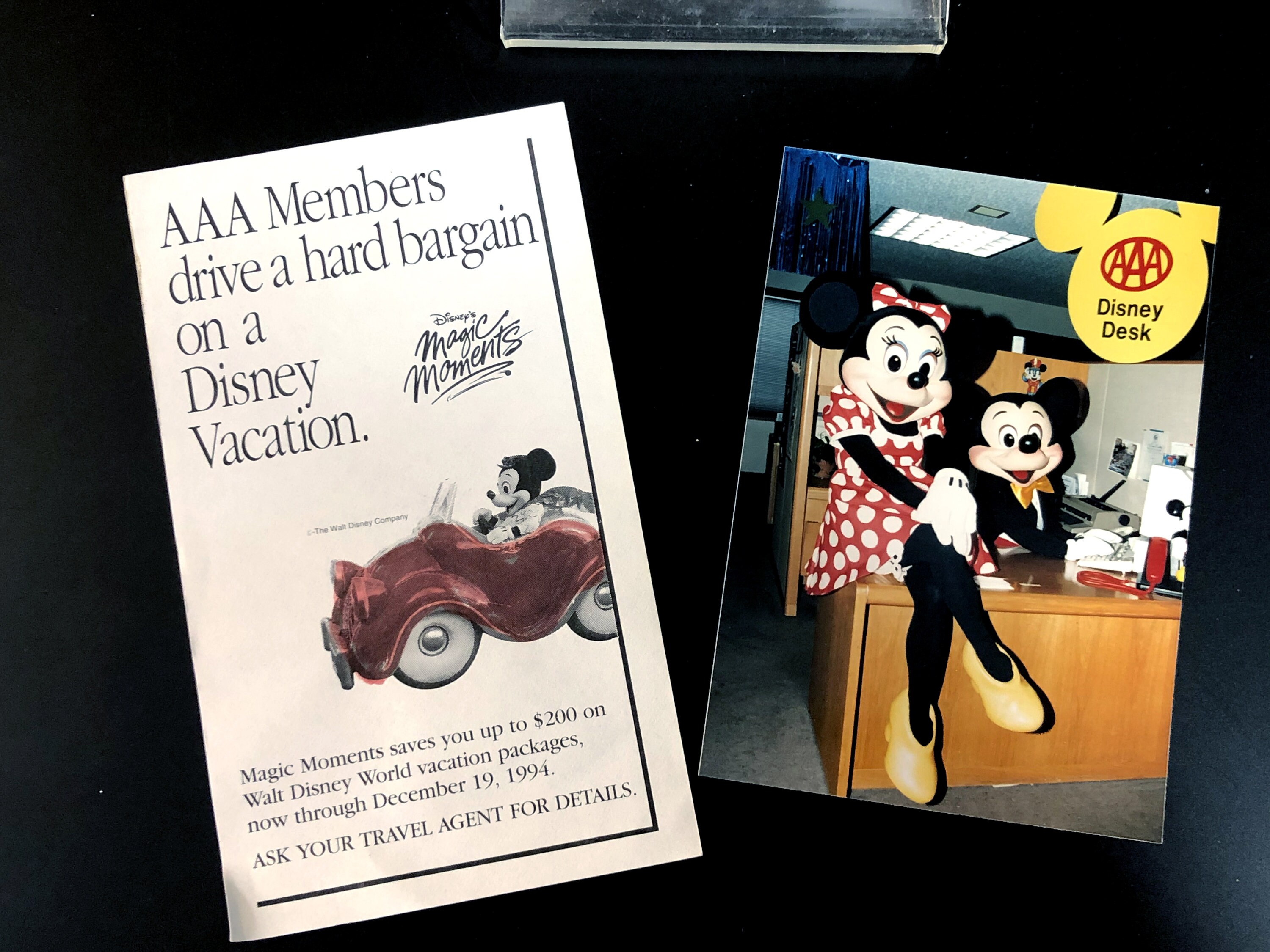 1994 Disney and AAA Advertising in Lucite Frame | Etsy