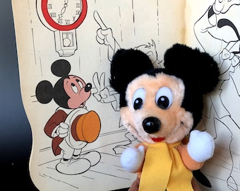 1983 Mickey Mouse as Bob Cratchit plush and Mickey's Christmas Carol Book