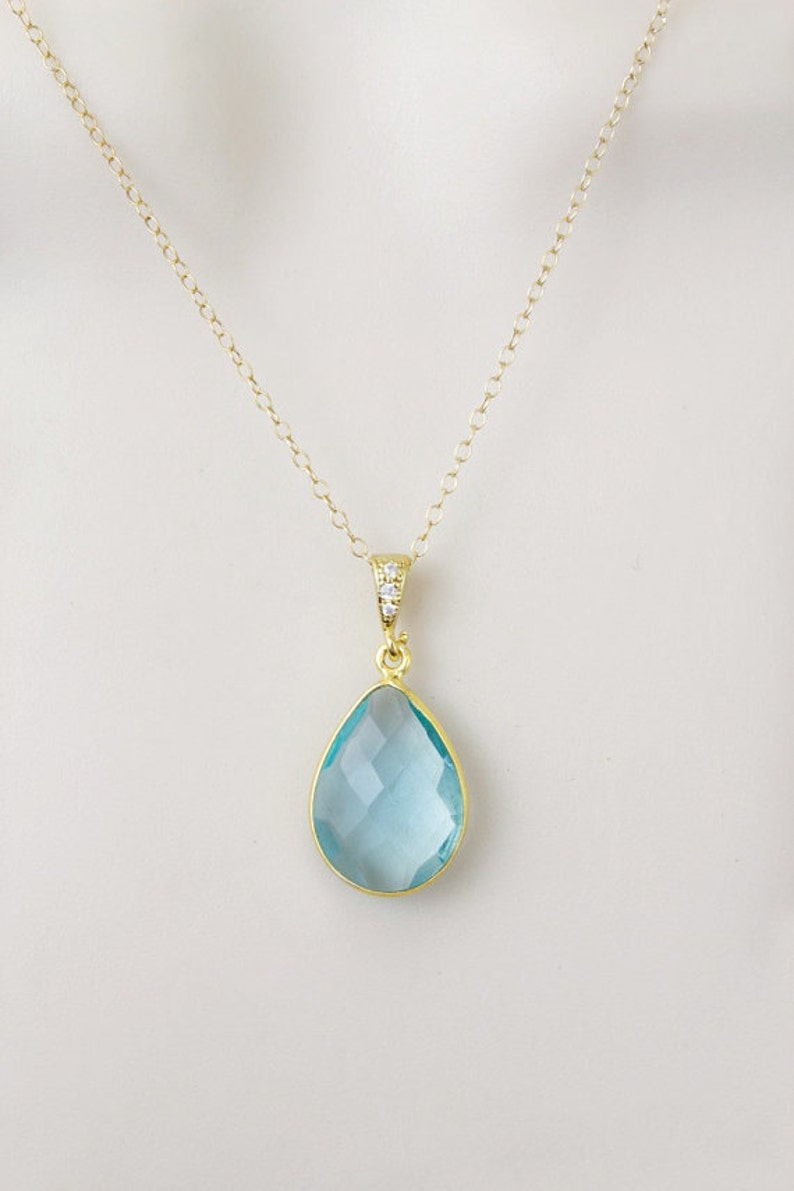 Silver Wedding Jewelry Simple Birthstone Necklace Crystal Quartz Necklace 14k Gold Filled Necklace Bridal April Birthday Gifts for Mom