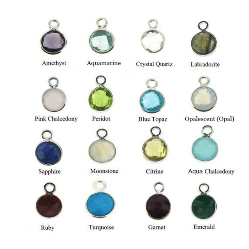 Little Birthstone Necklace Mom Gifts Dainty Family Necklace Gemstone Necklace Three Initial Necklace Mothers Necklace Grandma Jewelry