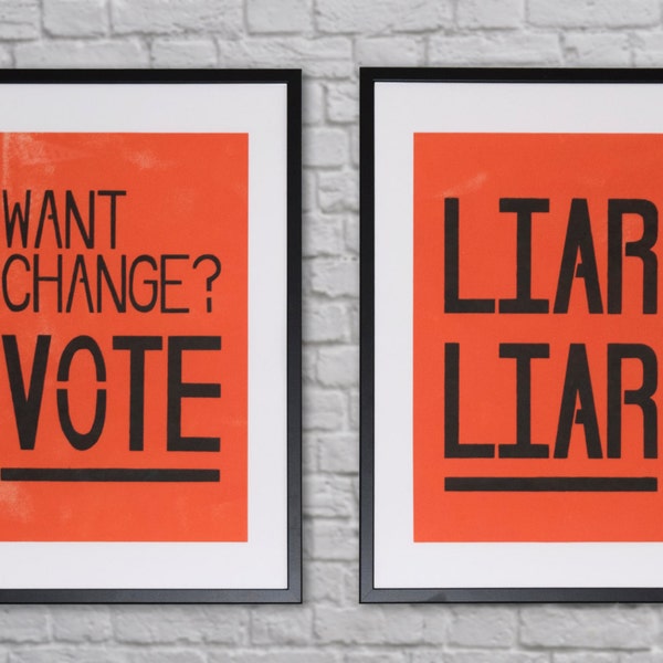 Handprinted Political Poster