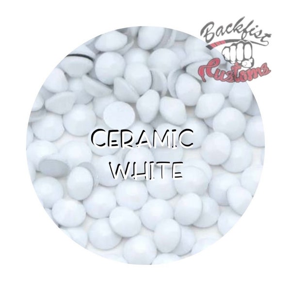 Glass Rhinestones || Ceramic White || Flat Back Non-Hotfix