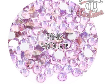 Glass Rhinestones || Pink Violet || Flat Back Non-Hotfix