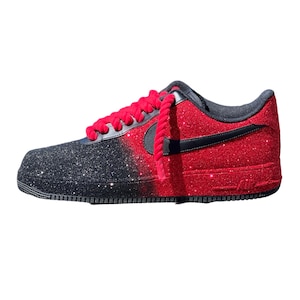 Custom Adult Fading Glitter AF1 (Regular or Rope laces) White or Black base shoe