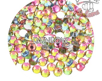 Glass Rhinestones || Rainbow || Flat Back Non-Hotfix