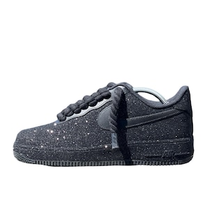 Solid Color Custom Adult Glitter AF1 (Regular or Rope laces) White or Black base shoe
