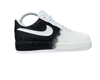 Custom Adult Fading Glitter AF1 (Regular or Rope laces) White or Black base shoe