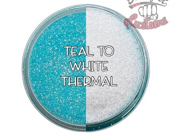 THERMAL TEAL to WHITE || Heat Activated Glitter changes from Teal to White