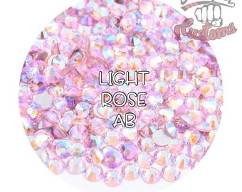 Glass Rhinestones || Lt Rose AB || Flat Back Non-Hotfix