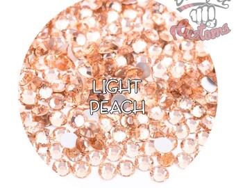 Glass Rhinestones || Lt Peach || Flat Back Non-Hotfix