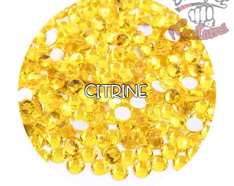 Glass Rhinestones || Citrine || Flat Back Non-Hotfix