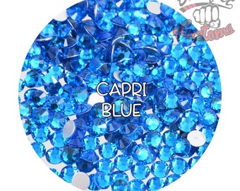 Glass Rhinestones || Capri Blue || Flat Back Non-Hotfix