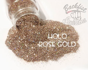 HOLOGRAPHIC ROSE GOLD  || Opaque Fine Glitter, Solvent Resistant