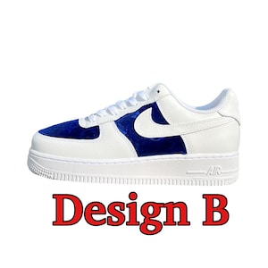 Any color | Custom Velvet Fabric | Adult AF1 (Regular or Rope laces) White or Black base shoe