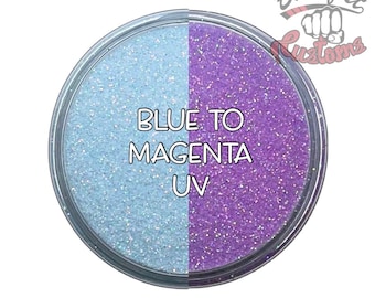 UV BLUE to MAGENTA || Solar Activated Glitter changes from Blue to Magenta