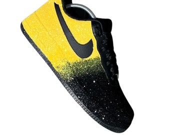 Custom Adult Fading Glitter AF1 (Regular or Rope laces) White or Black base shoe