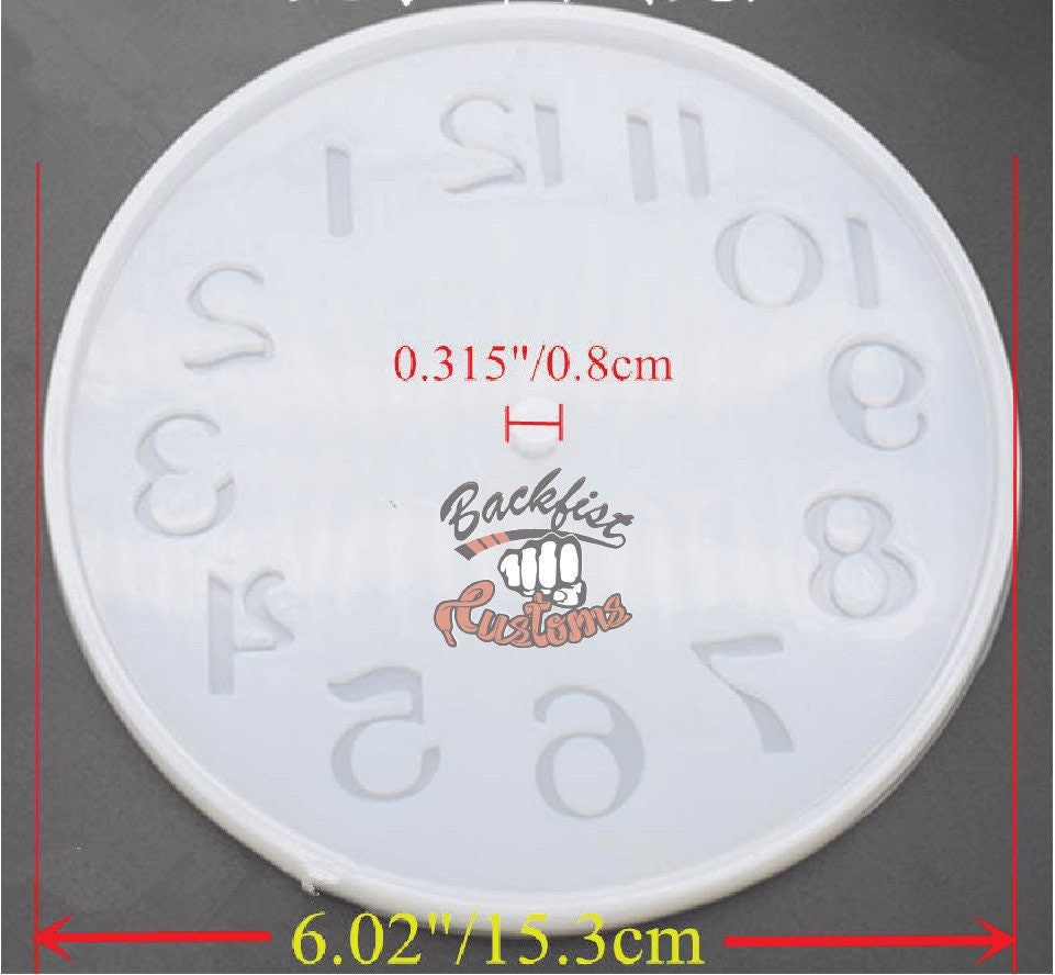 CLASSIC NUMBER CLOCK mold || 1 Silicone mold with clock hardware
