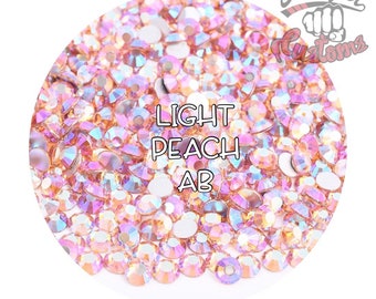 Glass Rhinestones || Lt Peach AB || Flat Back Non-Hotfix