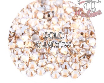 Glass Rhinestones || Gold Shadow || Flat Back Non-Hotfix