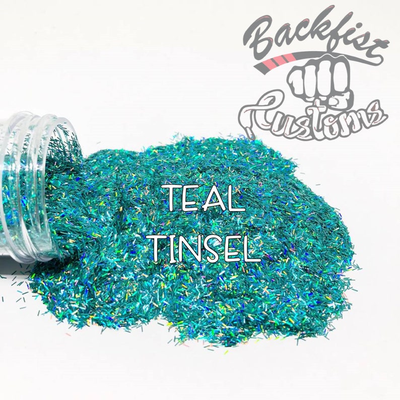 TEAL TINSEL Tinsel Glitter Solvent Resistant Etsy