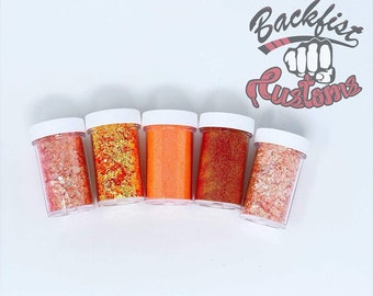 ORANGE : COLOR PALETTE || 5 - 2oz glitters chosen at random