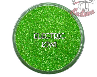 ELECTRIC KIWI || Neon, Transparent Fine Glitter, Solvent Resistant