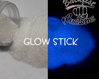 GLOW STICK || Opaque Chunky Phosphorescent Glitter, BLUE Glow in the Dark