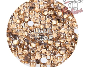 Glass Rhinestones || Lt Topaz || Flat Back Non-Hotfix