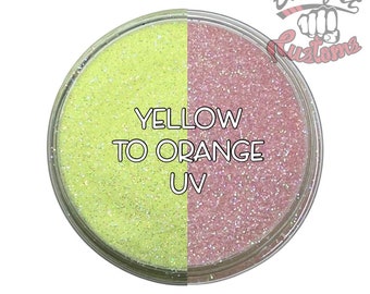 UV YELLOW to ORANGE  || Solar Activated Glitter changes from Yellow to Orange