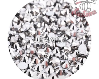 Glass Rhinestones || Hematite || Flat Back Non-Hotfix