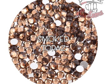 Glass Rhinestones || Smoked Topaz || Flat Back Non-Hotfix