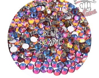 Glass Rhinestones || Blue Flame || Flat Back Non-Hotfix