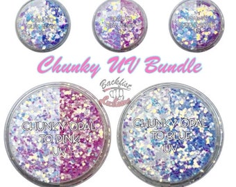 Chunky UV Glitter Bundle || 5 - 1oz  glitters
