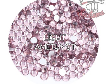 Glass Rhinestones || Lt Amethyst || Flat Back Non-Hotfix