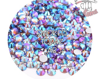 Glass Rhinestones || Smoked Topaz AB || Flat Back Non-Hotfix